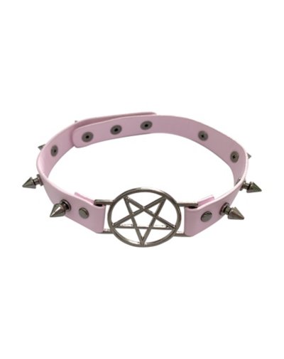 Spiked Pentagram Choker Necklace