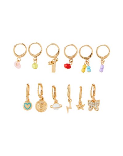 Multi-Pack Mismatched Charm Dangle Earrings - 6 Pair