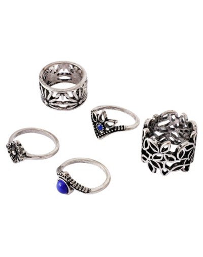 Multi-Pack Floral Ring Set - 5 Pack