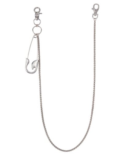 Silvertone Safety Pin Wallet Chain