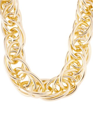 "Goldtone Woven Thick Chain Necklace"