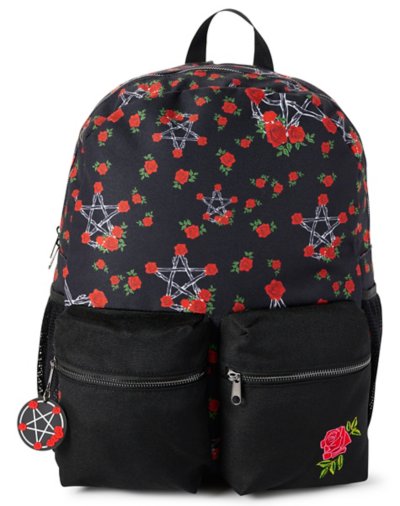 Pentagram Roses Print Backpack