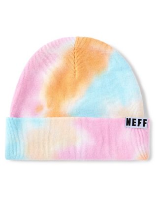 "Tie Dye Blue Purple and Orange Cuff Beanie Hat - Neff"