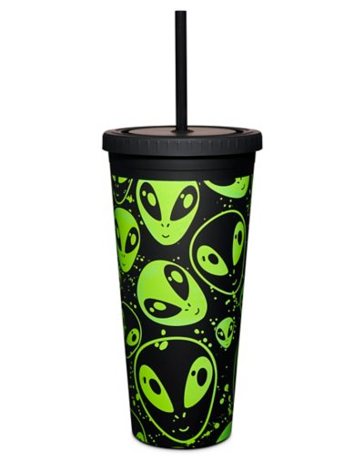 Alien Face Cup with Straw - 24 oz.