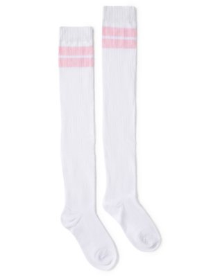 "Pink Stripe Knee High Socks"