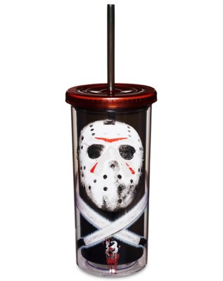 "Jason Voorhees Mask Knives Cup with Straw 20 oz. - Friday the 13th"