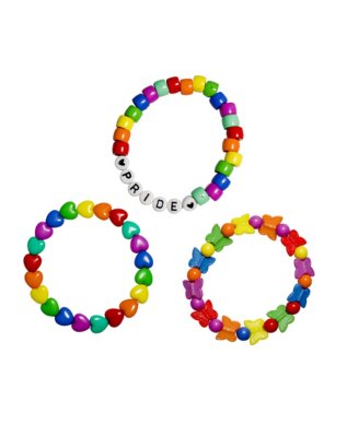"Multi-Pack Rainbow Pride Beaded Bracelets - 3 Pack"