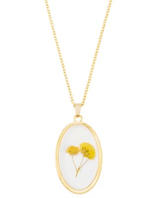 "Gold Flower Oval Necklace"