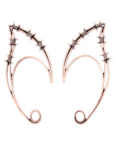 Rose Goldtone Barbed Elf Ear Cuffs