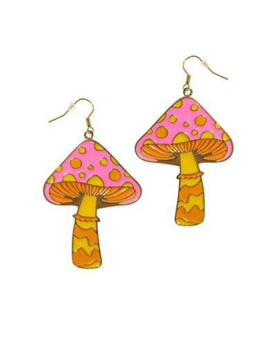 70s Mushroom Dangle Earrings