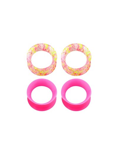 Multi-Pack Pink and Splatter Acrylic Tunnels - 2 Pair