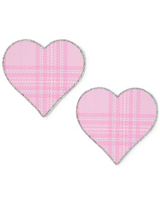 "Pink Plaid Heart Pasties"