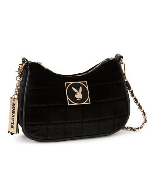 "Black Velvet Playboy Shoulder Bag"