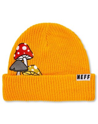 "Yellow Mushroom Cuff Beanie Hat - Neff"