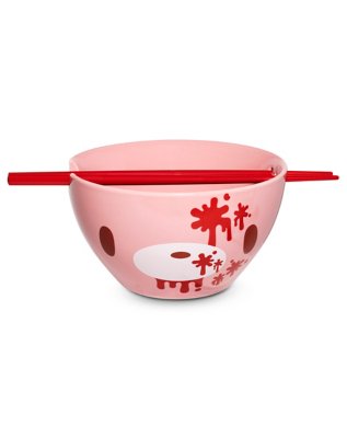 "Pink Gloomy Bear Bowl with Chopsticks - 20 oz."