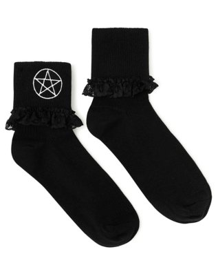 "Pentagram Frill Quarter Crew Socks"