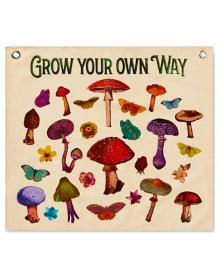 "Grow Your Own Way Mushroom Mini Tapestry"
