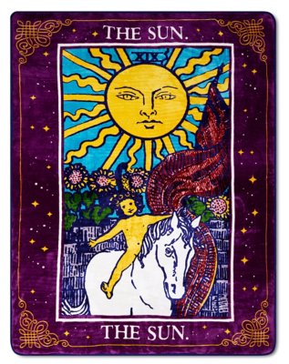 "Sun and Moon Tarot Card Fleece Blanket"