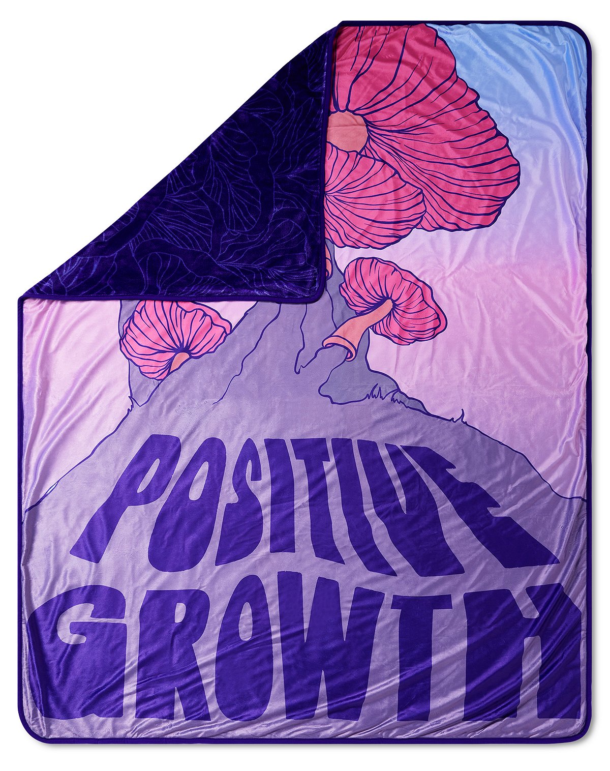 Positive Growth Mushroom Fleece Blanket