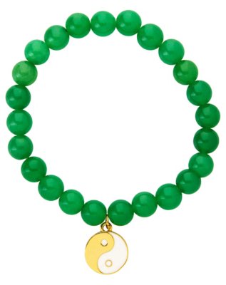 "Jade Stone Ying Yang Charm Bracelet"