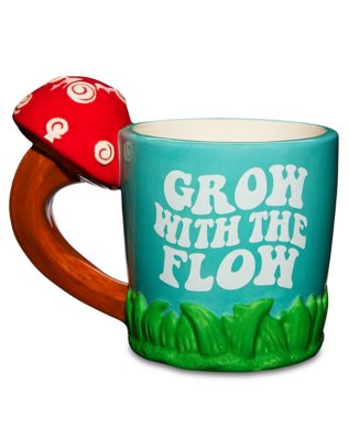 "Grow With the Flow Mushroom Handle Coffee Mug - 18 oz."