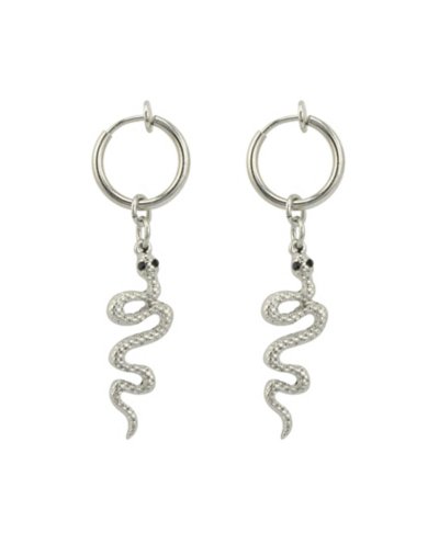 Fake Snake Hoop Dangle Earrings