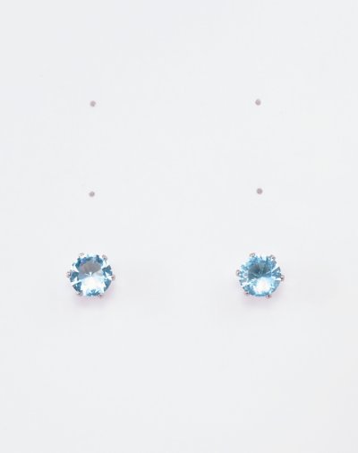 Aquamarine Semi-Precious March Birthstone Stud Earrings