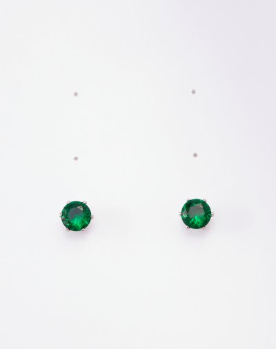 Emerald Semi-Precious May Birthstone Stud Earrings