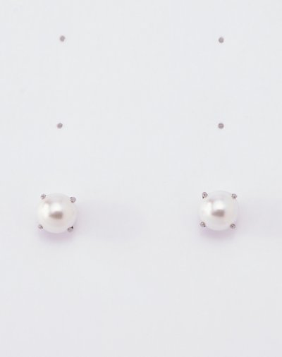 Pearl Birthstone Stud Earrings - 20 Gauge