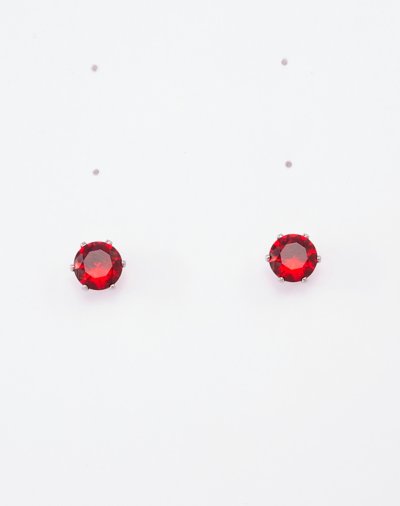 Ruby Semi-Precious July Birthstone Stud Earrings