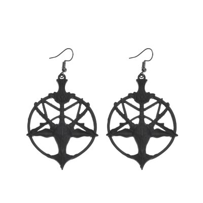 Pentagram Baphomet Dangle Earrings