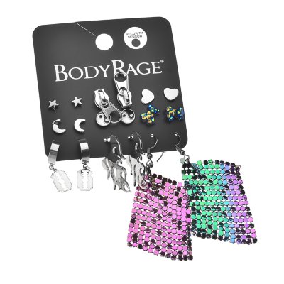 Multi-Pack Assorted Charm Stud and Dangle Earrings - 9 Pack