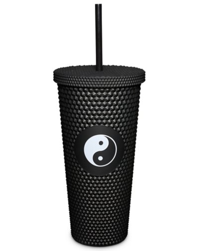 Textured Yin Yang Cup with Straw - 24 oz.