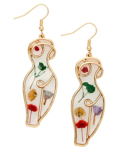 Body Outline Resin Dangle Earrings