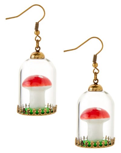 Red Mushroom Jar Dangle Earrings