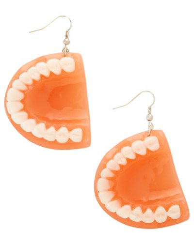 Denture Teeth Dangle Earrings