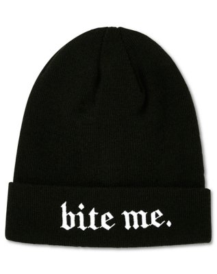 "Bite Me Cuff Beanie Hat"