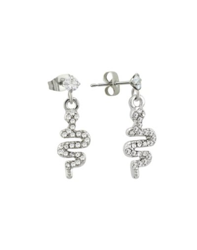 CZ Snake Stud Dangle Earrings