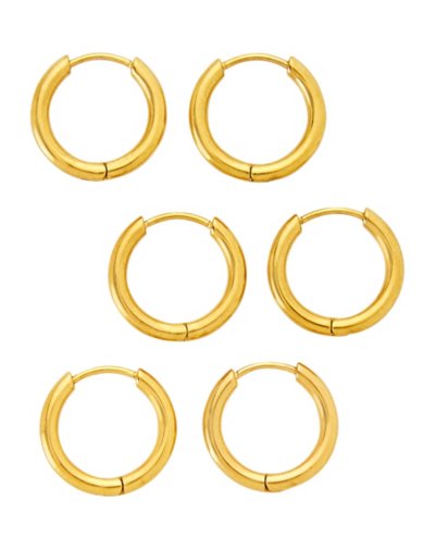 Multi-Pack Goldtone Hoop Earrings 3 Pack - 20 Gauge