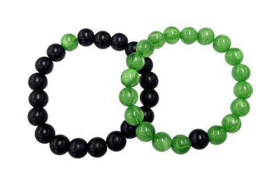 Multi-Pack Black and Green Beaded Bracelets - 2 Pack