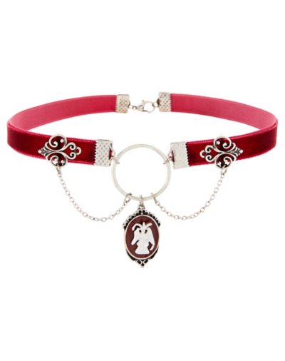 Red Baphomet Pendant Choker Necklace