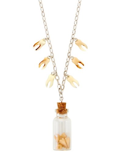 Tooth Charm and Jar Necklace