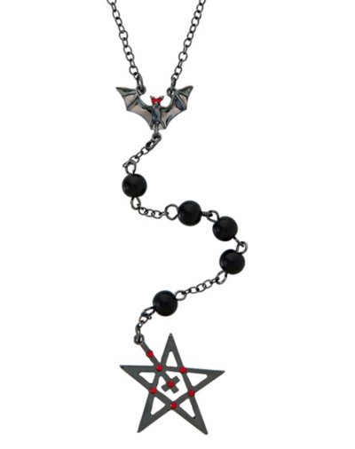 Pentagram Bat Pendant Chain Necklace