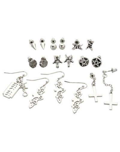 Multi-Pack Baphomet Charm and Dangle Earrings- 9 Pack