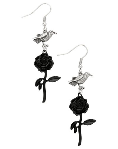 Raven Rose Dangle Earrings