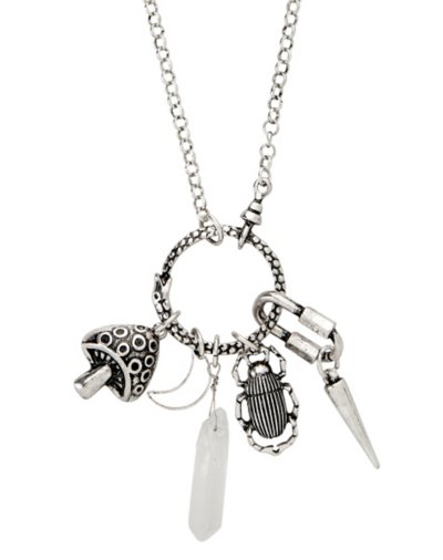 Mushroom Bug Crystal Charm Chain Necklace