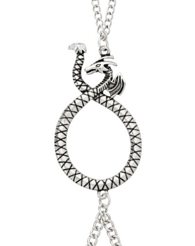 Silvertone Snake Chain Hand Bracelet