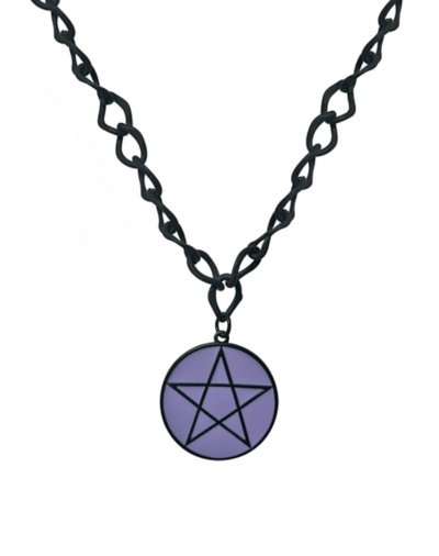 Pentagram Curb Chain Necklace