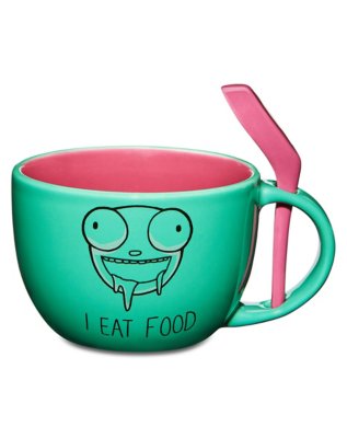 "Gir I Eat Food Soup Mug with Spoon - Invader Zim"