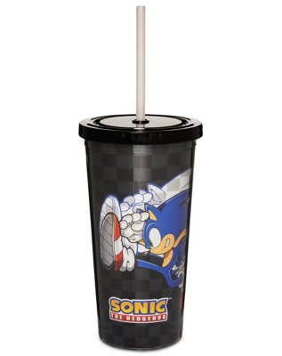 "Checkered Flag Sonic the Hedgehog Cup with Straw - 20 oz."